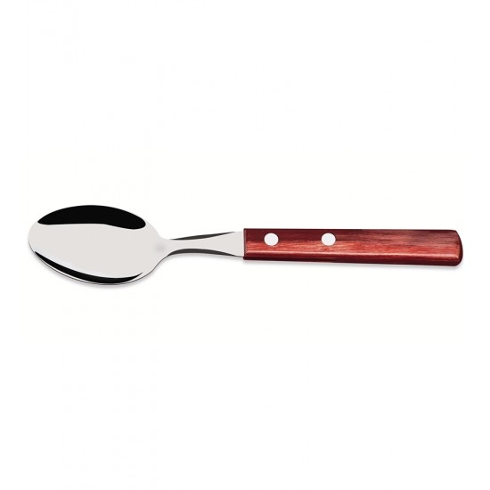 Jogo 6 Colheres Mesa Polywood aço Inox Tramontina Com Cabo De Madeira Vermelho